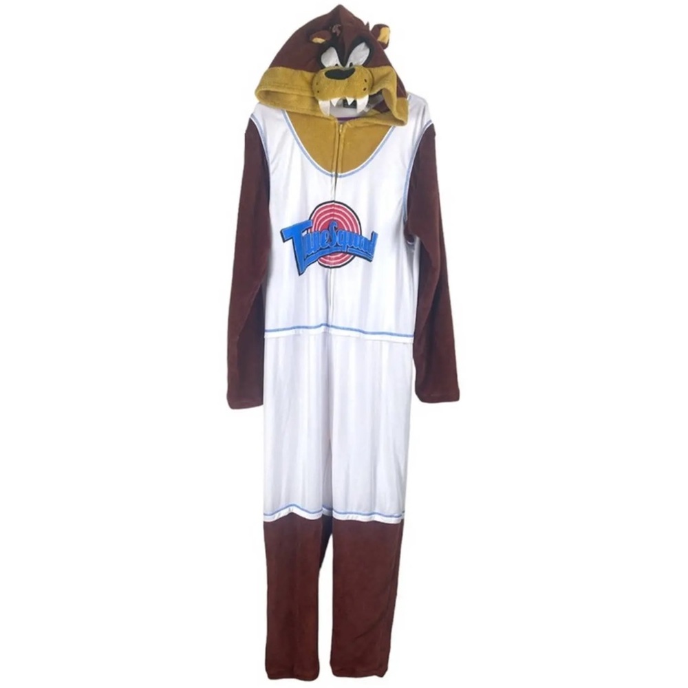 Looney Tunes Men's Brown and White Hooded Onesie